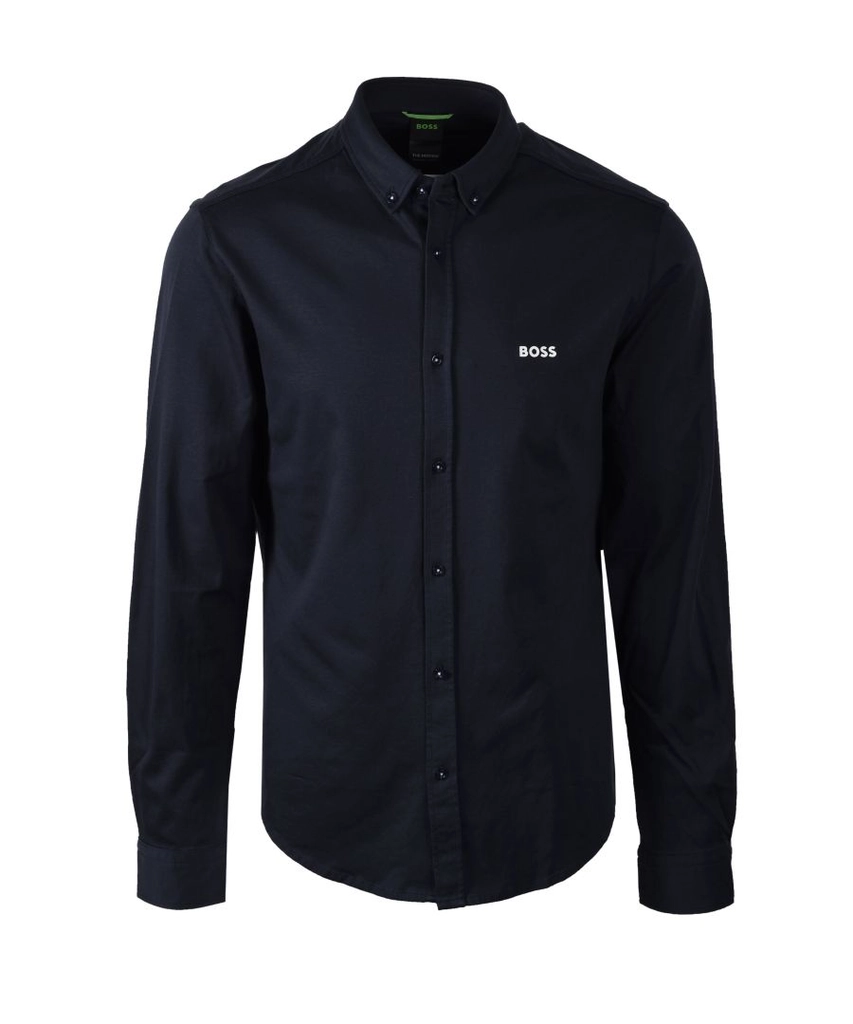Hugo Boss Mens B_motion Long Sleeved Shirt Dark Blue - Size Medium